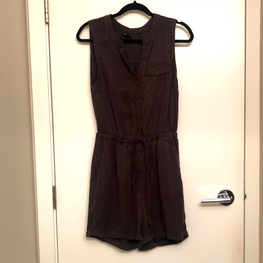 Lucky black denim romper
